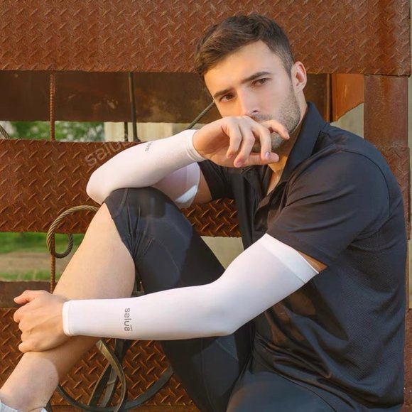 Sports Cooling Arm Sleeves Unisex Sun Block UV - Picture 4 of 9